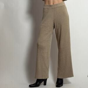 The Drop Tan Knit Wide Leg Lounge Pants | S